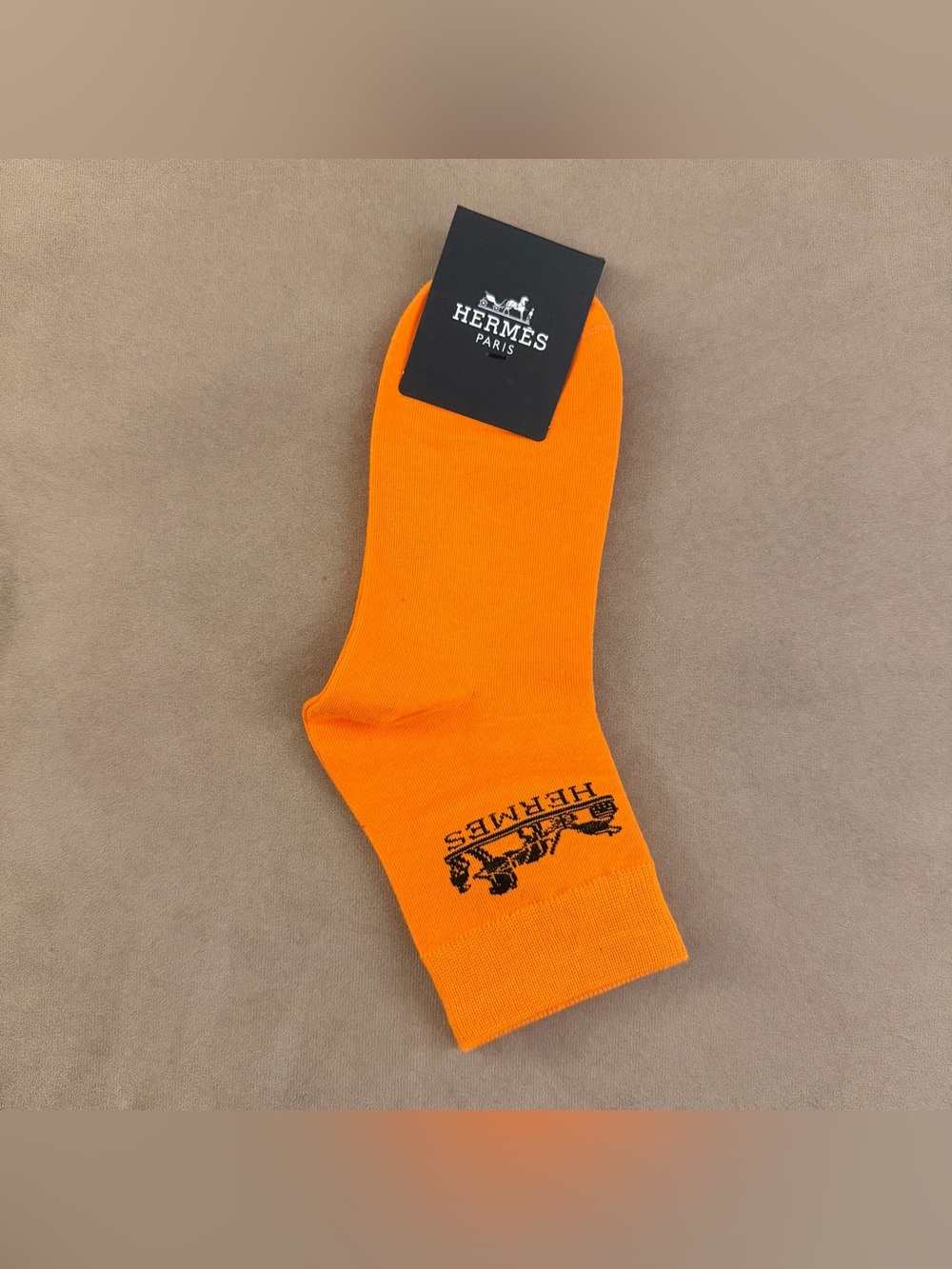 Vibrant Equestrian Graphic Cotton Blend Socks – Bold Orange